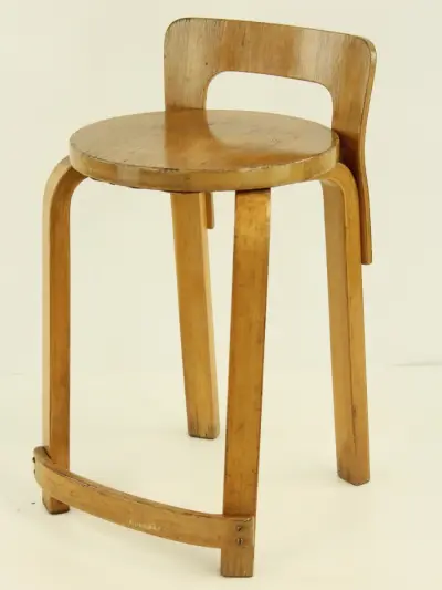Alvar Aalto voor Artek - Chair K65 - berkenhout - design 1935 – kavel bij De Kringwinkel, Antwerpen