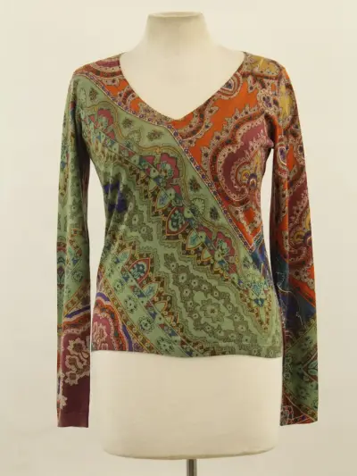 ETRO Milano - luxe fijn gebreide paisley trui - multicolor - maat 38 – kavel bij De Kringwinkel, Antwerpen