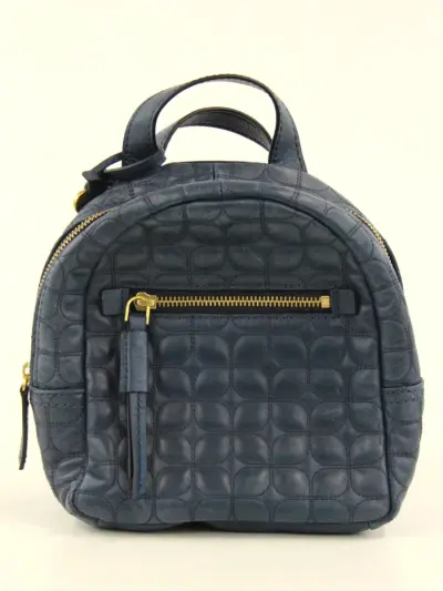 FOSSIL - Luxe mini rugzak van lams- en koeienleder – Petrolblauw – kavel bij De Kringwinkel, Antwerpen