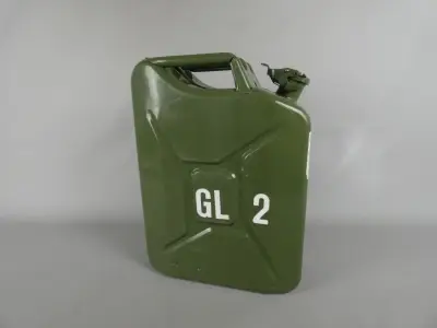 Groene metalen jerrycan 20L – kavel bij De Kringwinkel, Diest