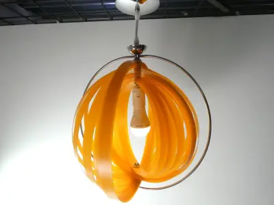 Retro Space Age 'Moon Lamp' – Oranje Design Klassieker – kavel bij De Kringwinkel, Heverlee