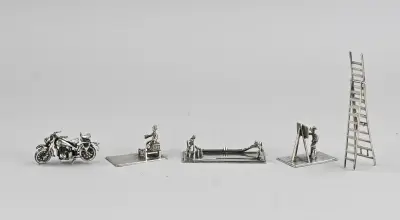 4 Zilveren miniaturen, 1 pleet – kavel bij Twents Veilinghuis