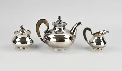 Zilveren koffieservies, 3 delig – kavel bij Twents Veilinghuis
