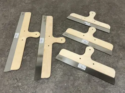 Jung spackmessen rvs met houten handgreep set 5-delig – kavel bij XL Auctions
