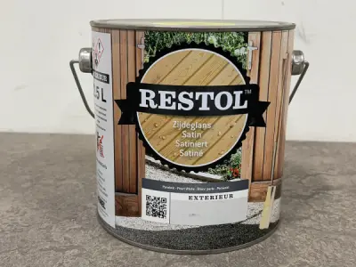 2x Restol houtolie zijdeglans parelwit 2,5L – kavel bij XL Auctions