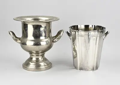 2x Plated wijnkoeler – kavel bij Twents Veilinghuis
