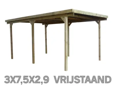 Carport Vrijstaand 3x7,5x2,9 – kavel bij Hammertime