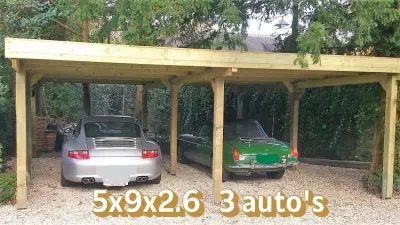 Carport 3 Autos 5x9x2,6 – kavel bij Hammertime