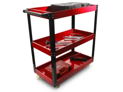 Werkplaatswagen / Gereedschapswagen - 3 niveaus - Rood – kavel bij XL Auctions