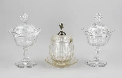 3x Kristallen coupe met zilver – kavel bij Twents Veilinghuis