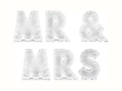 Ginger Ray - Ballonstandaard Mr & Mrs - Wit - Per Set – kavel bij XL Auctions