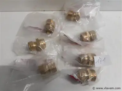 7 x Knelkoppeling recht koper 15 mm ¾ M – kavel bij Vlavem