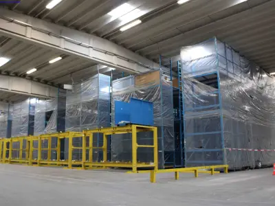 Racking system for carpet storage – kavel bij NetBid, Wakkensteenweg 37 - 8710 Sint Baafs Vijve