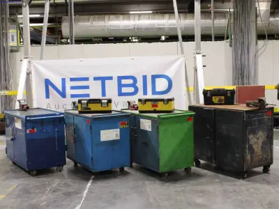 4 Work trolleys with contents – kavel bij NetBid, Sint Baafs Vijve