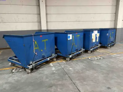 4 Fork-truck tipper skips Paul Sutter – kavel bij NetBid, Sint Baafs Vijve