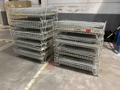 9 Wire-mesh pallet cages – kavel bij NetBid, Sint Baafs Vijve