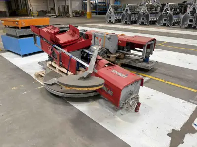 2 Semi-automatic pallet stretch-wrapping machines Coeman Spinny S300 – kavel bij NetBid, Sint Baafs Vijve