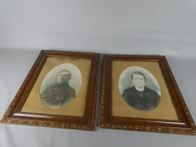 2 antieke portretfoto's – kavel bij De Kringwinkel, Diest
