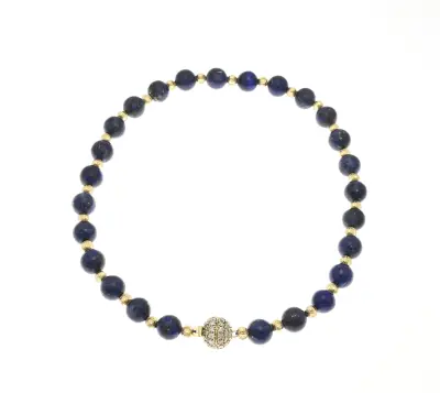 Collier met lapis, diamanten en goud – kavel bij Twents Veilinghuis