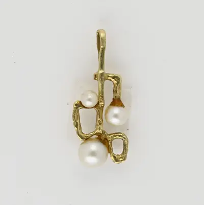 Gouden hanger met parels – kavel bij Twents Veilinghuis