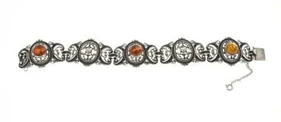 Zilveren armband met barnsteen – kavel bij Twents Veilinghuis