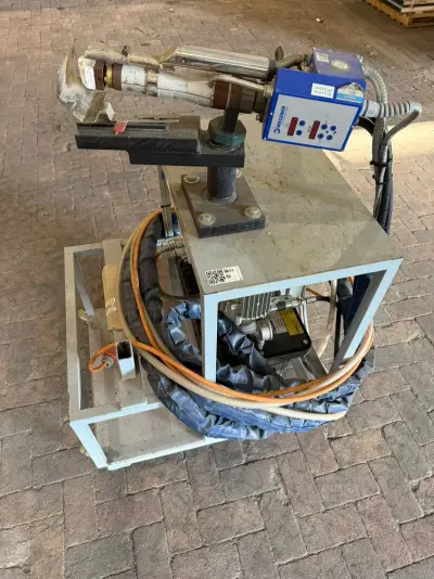 Kunststof handlasextruder, Wegener, blauw/grijs, 2012, Extrusie lasapparaat met unit en slangen – kavel bij Onlineveilingmeester, Hoogeveen