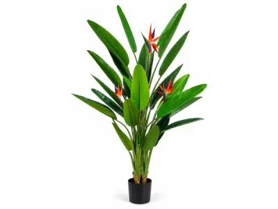2x 160cm Real touch strelitzia x 3 flowers & 24 lvs in pot – kavel bij XL Auctions