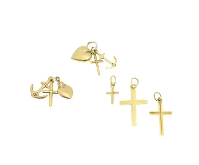 Lot gouden hangers, kruisjes ghl – kavel bij Twents Veilinghuis