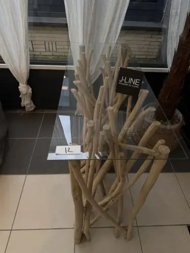 J-Line bijzettafel met glazen blad ( 1 stuk) – kavel bij Openbare Verkopen, Blankenberge
