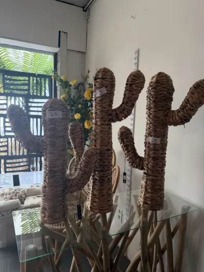 J-Line set van 3 decoratieve gevlochten cactussen ( 3 stuks) – kavel bij Openbare Verkopen, Blankenberge