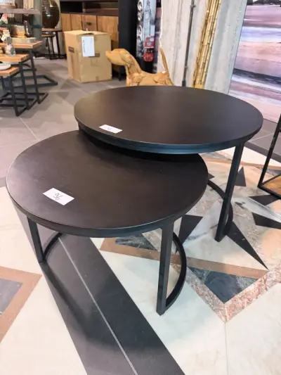 zwarte bijzettafel 2stuks HSM collection – kavel bij Openbare Verkopen, Blankenberge