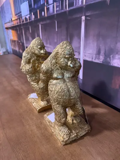 Gouden boekenhouder aapjes J-Line – kavel bij Openbare Verkopen, Blankenberge