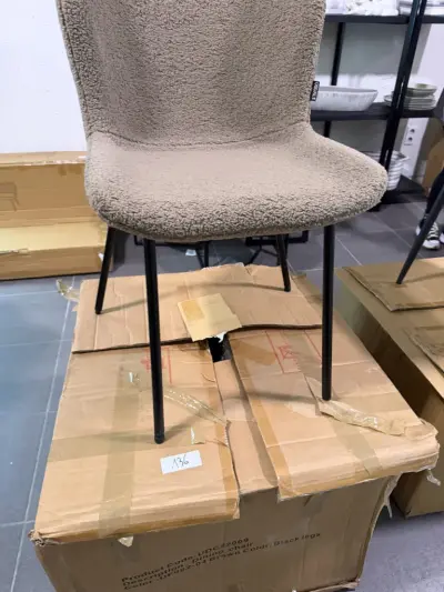 donker bruine teddy stoelen 5 stuks – kavel bij Openbare Verkopen, Blankenberge