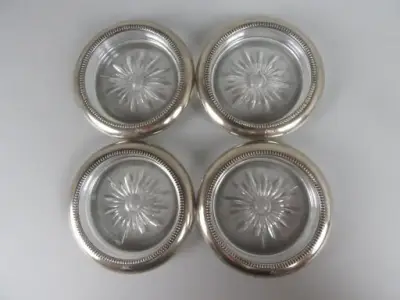 Vintage Leonard verzilverde coasters – kavel bij De Kringwinkel, Diest