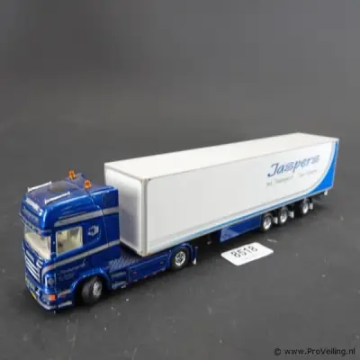 Tekno Scania vrachtwagen met oplegger in de huisstijl van Jaspers Internationaal Transport – kavel bij ProVeiling, Wageningen