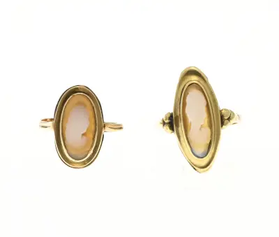 2 Gouden ringen met camee – kavel bij Twents Veilinghuis