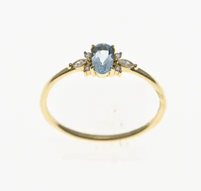 Gouden ring met blauw topaas – kavel bij Twents Veilinghuis