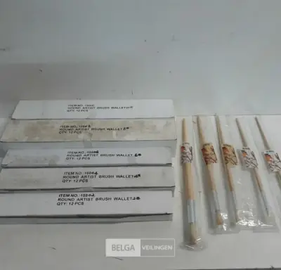 60 x Penselen rond mix 5 x 12 stuks – kavel bij Belga Veilingen, Oudsbergen