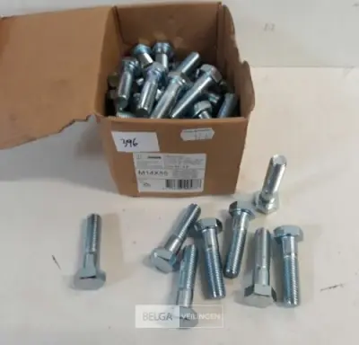 1 x Zeskantbout verzinkt 8,8 M14x55 50 stuks – kavel bij Belga Veilingen, Oudsbergen