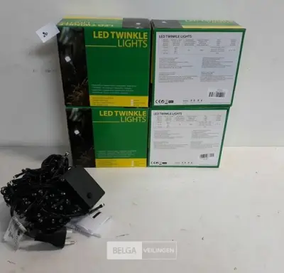 4 x Kerstverlichting met controler LED 120L warm wit – kavel bij Belga Veilingen, Oudsbergen