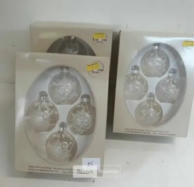 3 x Kerstballen glas 4 stuks transparant – kavel bij Belga Veilingen, Oudsbergen