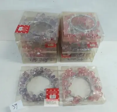 12 x Kaarsring mix roze/paars – kavel bij Belga Veilingen, Oudsbergen