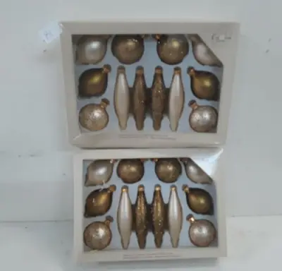 2 x Kerstballen glas mix 12 stuks – kavel bij Belga Veilingen, Oudsbergen