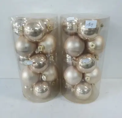 2 x Kerstballen 15 stuks pvc goud – kavel bij Belga Veilingen, Oudsbergen