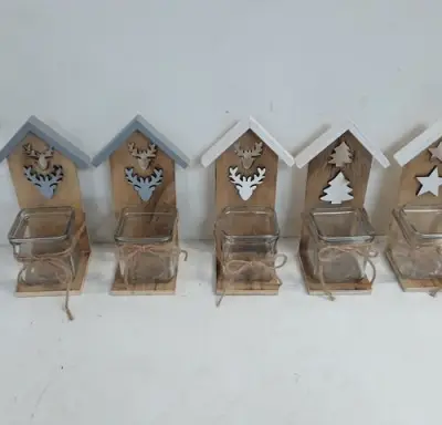 5 x Kaarshouder hout 8x9x22 cm – kavel bij Belga Veilingen, Oudsbergen