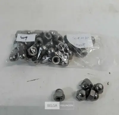 1 x Dopmoer inox M10 50 stuks – kavel bij Belga Veilingen, Oudsbergen