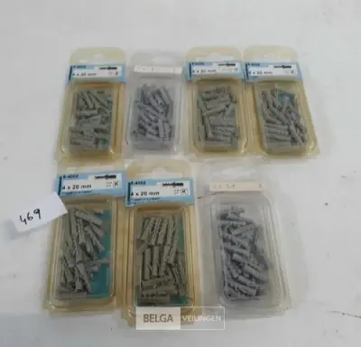 7 x Muurplug nylon 4 mm 30 stuks – kavel bij Belga Veilingen, Oudsbergen