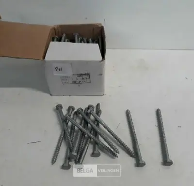 1 x Houtdraadbout thermisch verzinkt 7 x 110 mm 100 stuks – kavel bij Belga Veilingen, Oudsbergen