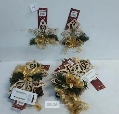 12 x Hangdeco hout 2 assorti – kavel bij Belga Veilingen, Oudsbergen
