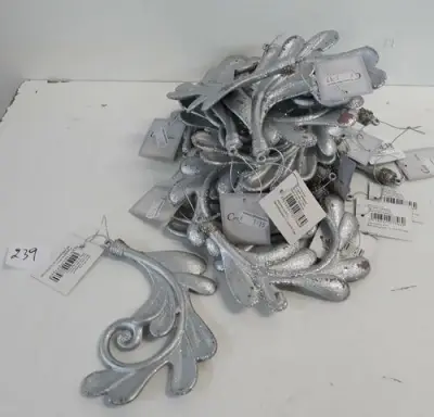 20 x Hangdeco blad grijs pvc 15 cm – kavel bij Belga Veilingen, Oudsbergen